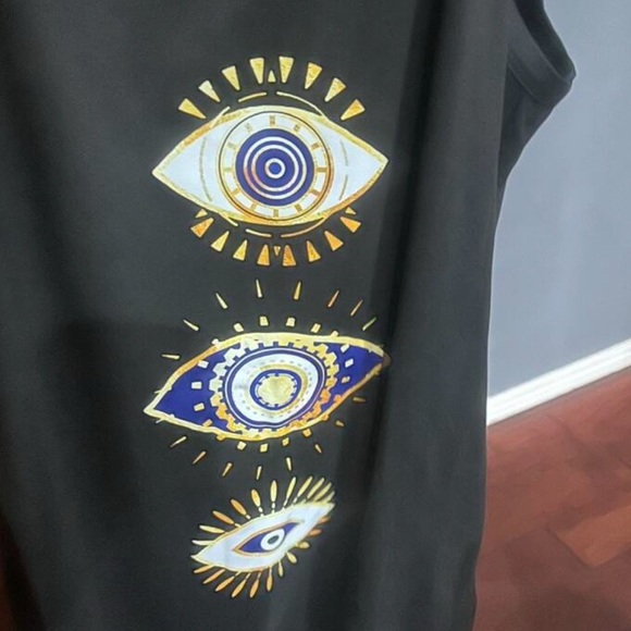 Last One! Boutique Evil Eye Maxi Cotton Dress Sz M - Picture 3 of 3